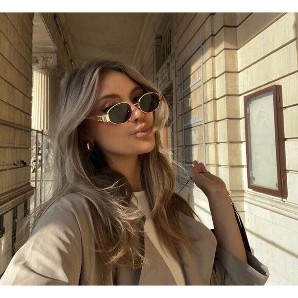 TRIOMPHE SEMI-RIMLESS SUNGLASS CL42117U IN METAL OCTAGON LENSES